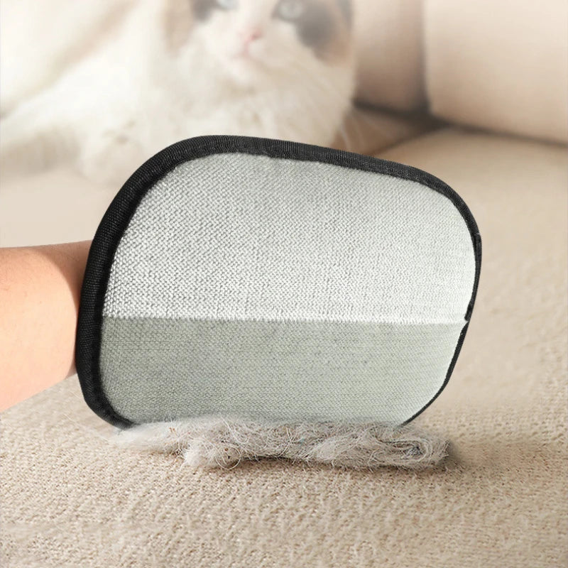 Gant de toilettage Frisqo pour chien et chat — brosse silicone ramasse-poils