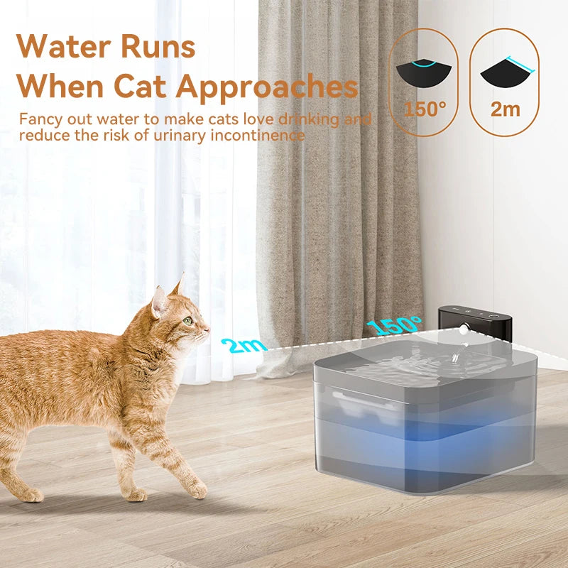 Fontaine Sans Fil Frisqo à Capteur Infrarouge — Batterie 2600mAh, Inox