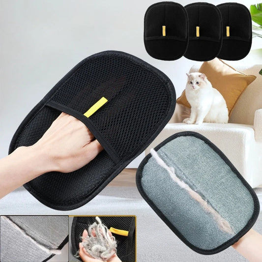 Gant de toilettage Frisqo pour chien et chat — brosse silicone ramasse-poils